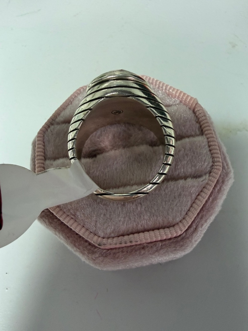 Brighton Silver-Tone Ring with Champagne Stone Size 8 - Picture 2 of 3
